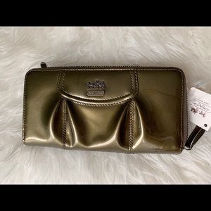 Coach Madison Patent Accordion Zip Wallet